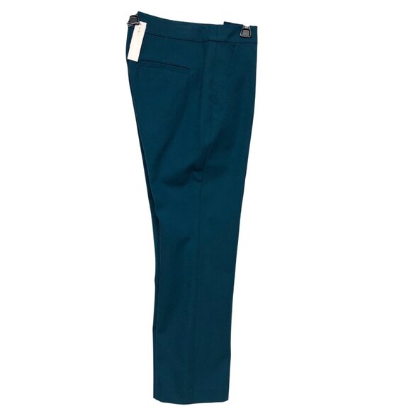 Trina Turk $298 Womens Teal Straight-Leg Pants High-Rise With Pockets 4 NWT - Picture 13 of 14